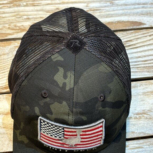 Dirty Duck Coffee Co Snapback Black Multi-Camo Baseball Hat Cap American Flag - Picture 5 of 7